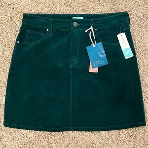 NWT Market & Spruce Adalee Green Corduroy Skirt Size 12